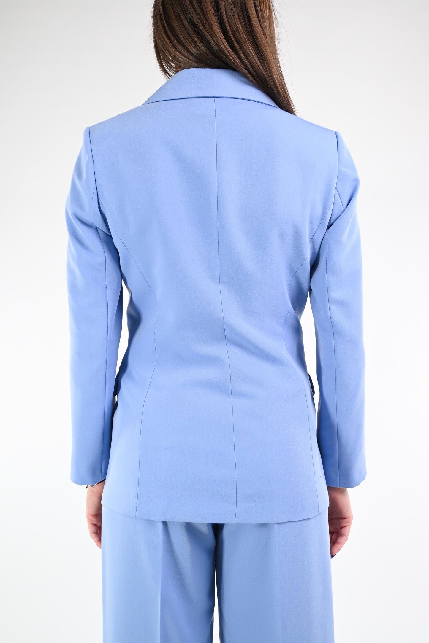 Pina - Giacca Doppiopetto Elegante Donna Autunno Art Celeste 