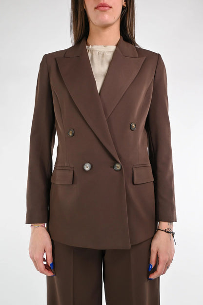 Pina - Giacca Doppiopetto Elegante Donna Autunno Art  Moro