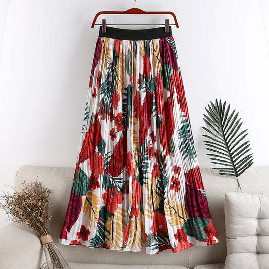 Pina – Gonna a Pieghe in Chiffon con Stampa Donna Bianco