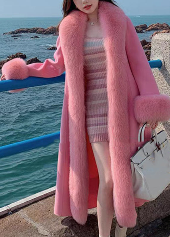 Iolanda - Cappotto Maxi Donna Rosa con Tasche
