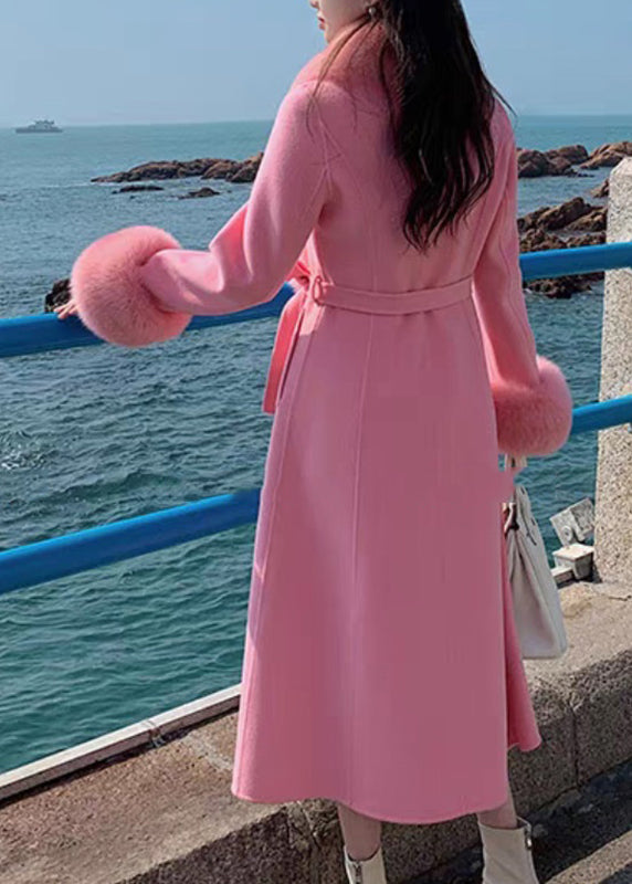 Iolanda - Cappotto Maxi Donna Rosa con Tasche