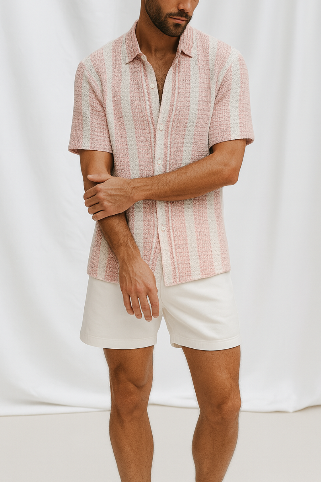 Harvino - Camicia Uomo Maniche Corte Casual Estiva Elegante