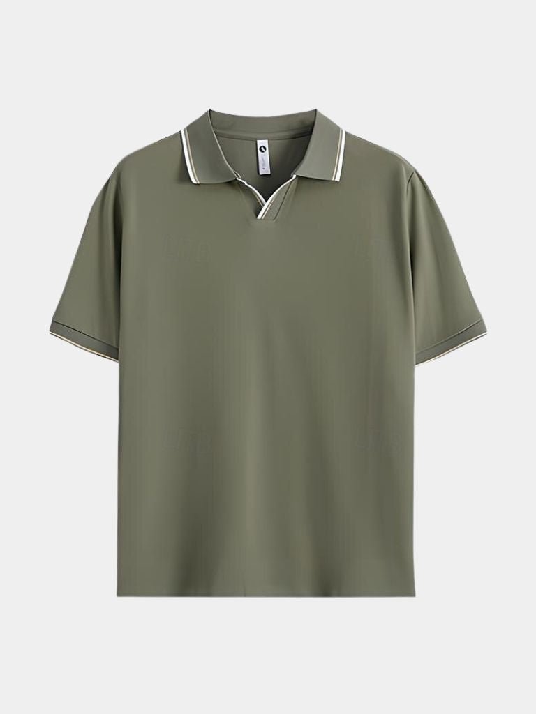 Massimo – Polo Con Scollo A V E Profili A Contrasto Di Classe
