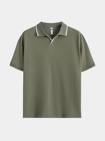 Massimo – Polo Con Scollo A V E Profili A Contrasto Di Classe