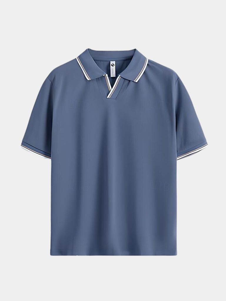Massimo – Polo Con Scollo A V E Profili A Contrasto Di Classe