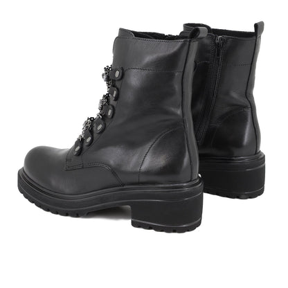 Rosanna - Stivaletti bikers in pelle con catene donna