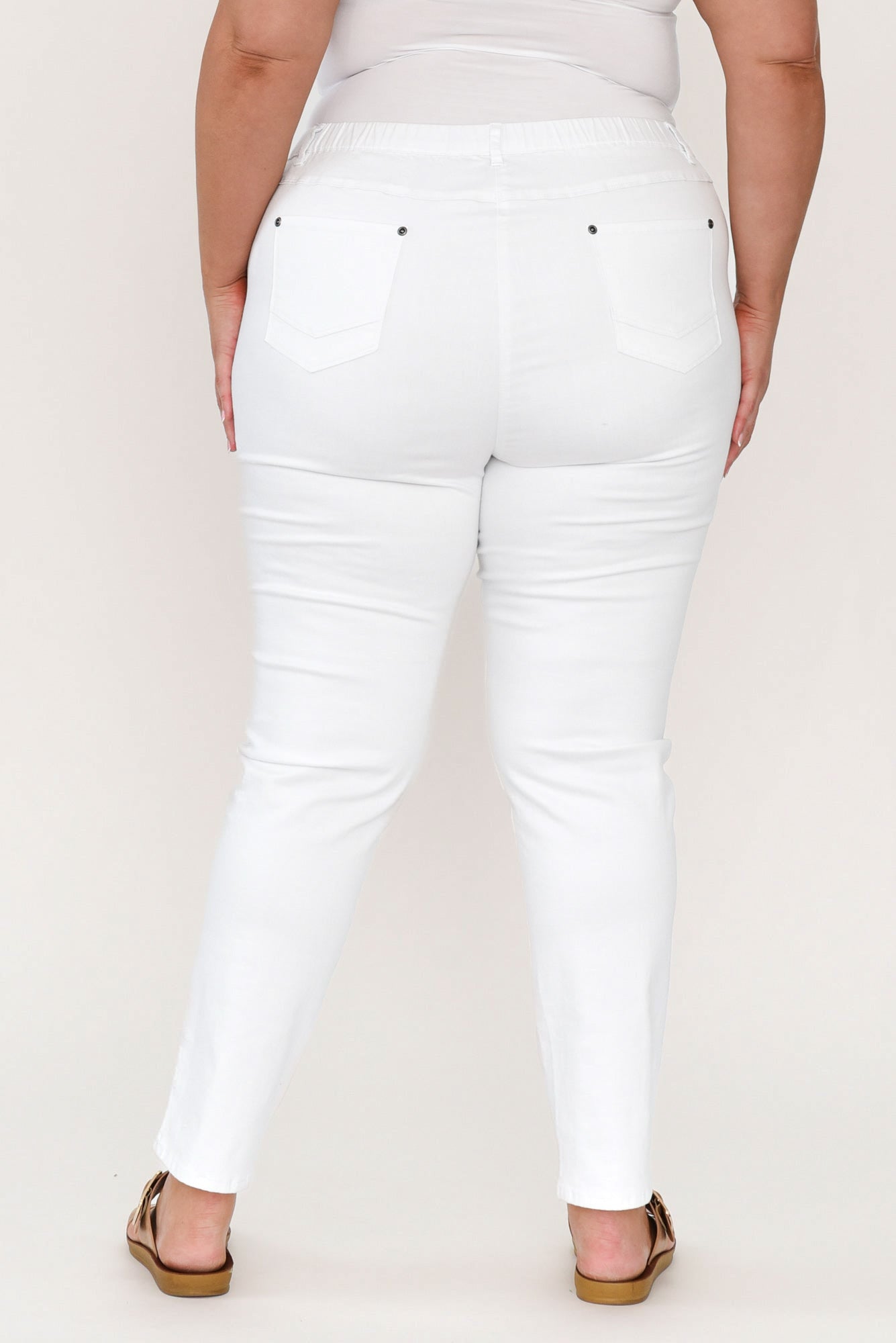 Lissinia – Pantaloni Reed Bianchi in Cotone Stretch