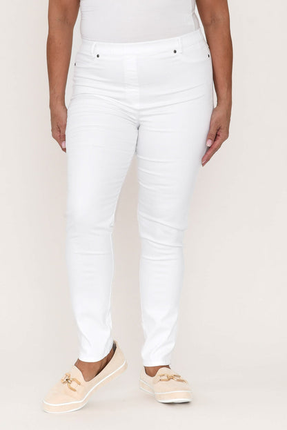 Lissinia – Pantaloni Reed Bianchi in Cotone Stretch