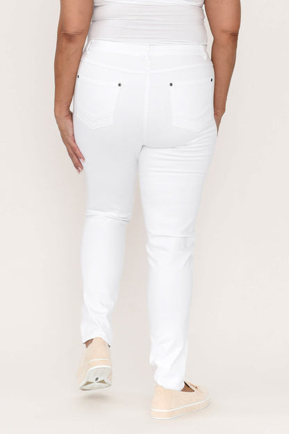 Lissinia – Pantaloni Reed Bianchi in Cotone Stretch