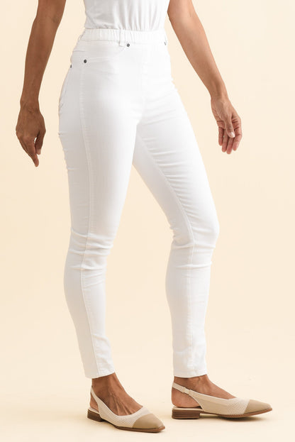 Lissinia – Pantaloni Reed Bianchi in Cotone Stretch