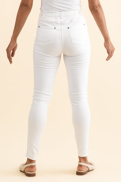 Lissinia – Pantaloni Reed Bianchi in Cotone Stretch