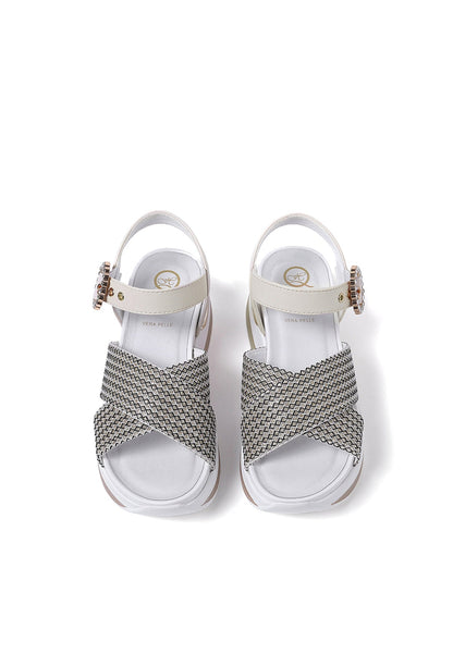 Renza - Sandali con zeppa plateau in ecopelle donna Oro