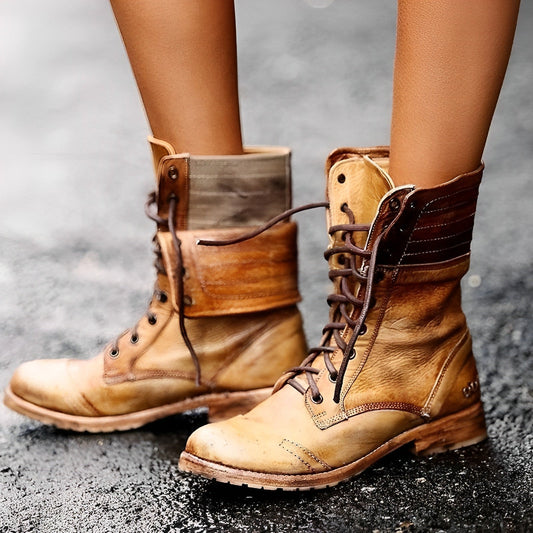 Enrica - Strapazierfähiges Leder Stiefeletten