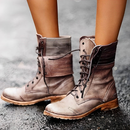 Enrica - Strapazierfähiges Leder Stiefeletten