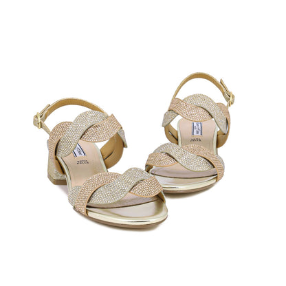 Rita - Sandali con tacco a blocco donna ORO