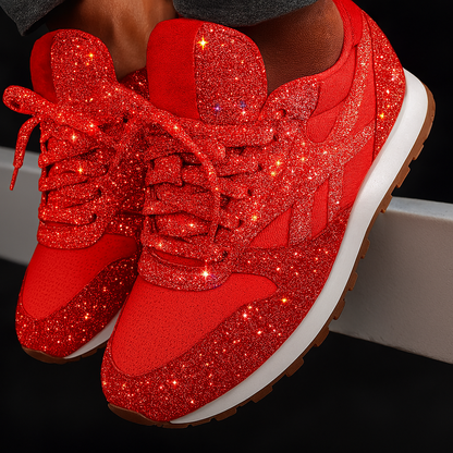 Rosamunde – Sneakers Glitterate da Donna Rosso