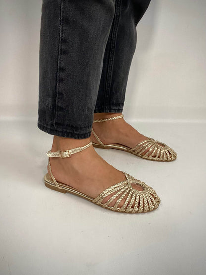 Rosita - Sandali flat oro eleganti da donna Oro