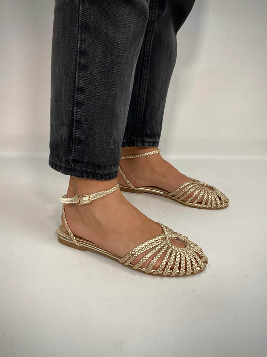 Rosita - Sandali flat oro eleganti da donna Oro
