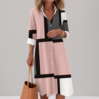 Roxane – Camicia Donna con Motivo Geometrico Rosa