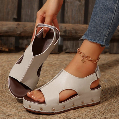 Rubina – Sandali Platform con Punta Aperta Donna Bianco Sporco