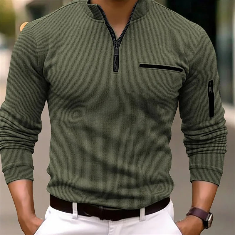 Donato - Maglia Uomo Casual Mezza Zip Moderna