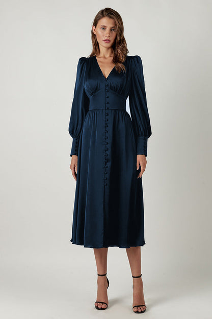 Tinni - Abito midi in raso elegante da donna