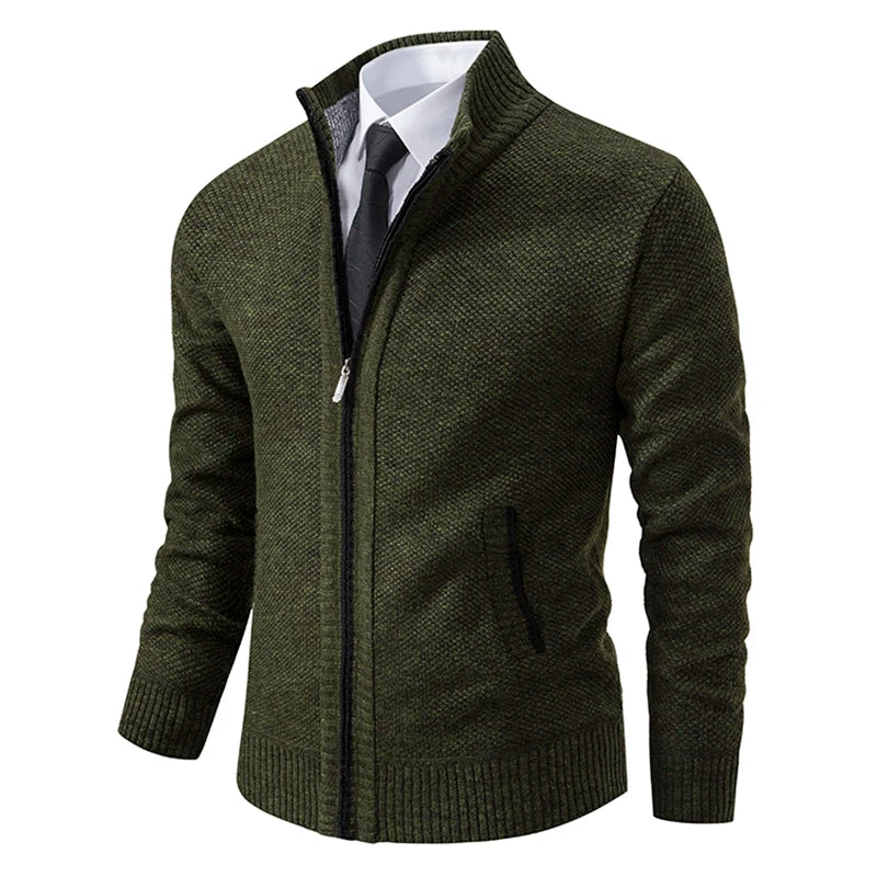 Dino - Cardigan Uomo Con Zip Stile Moderno
