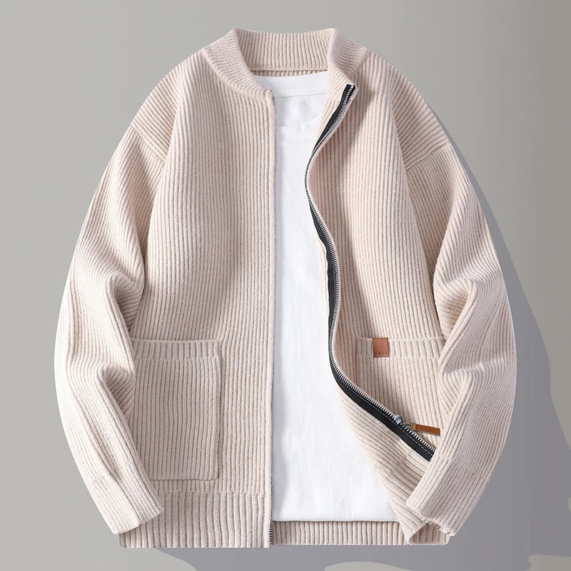 Giuseppe - Cardigan Uomo con Cerniera e Tasche