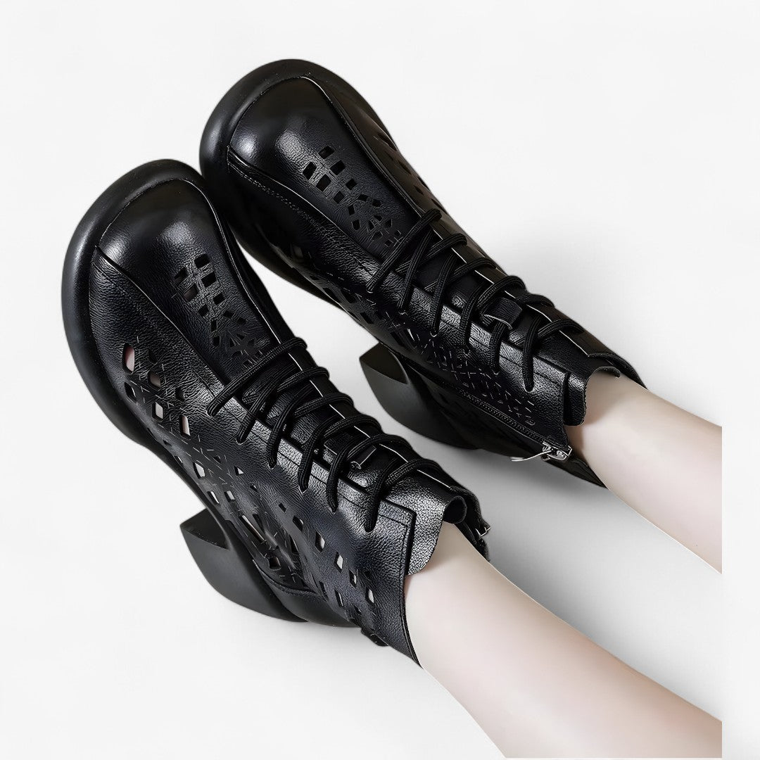 Havina - Stivaletti da donna con lacci cuciti a mano