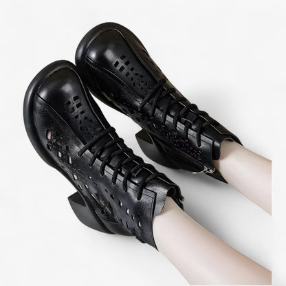 Havina - Stivaletti da donna con lacci cuciti a mano