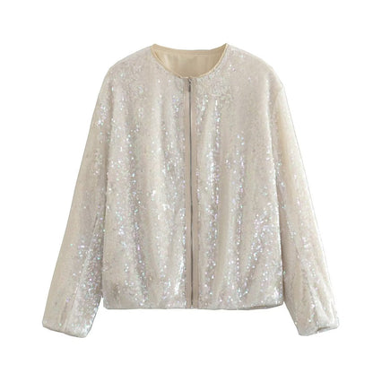 Fabiana - Bomber Donna con Paillettes Elegante e alla Moda