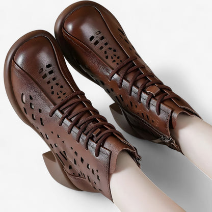 Havina - Stivaletti da donna con lacci cuciti a mano