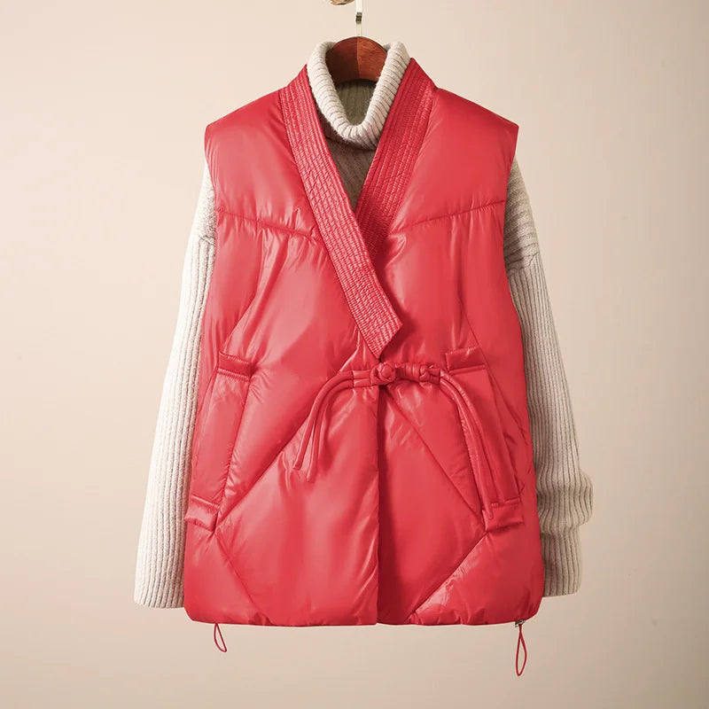 Fiammetta - Gilet Trapuntato Donna Autunnale con Cintura