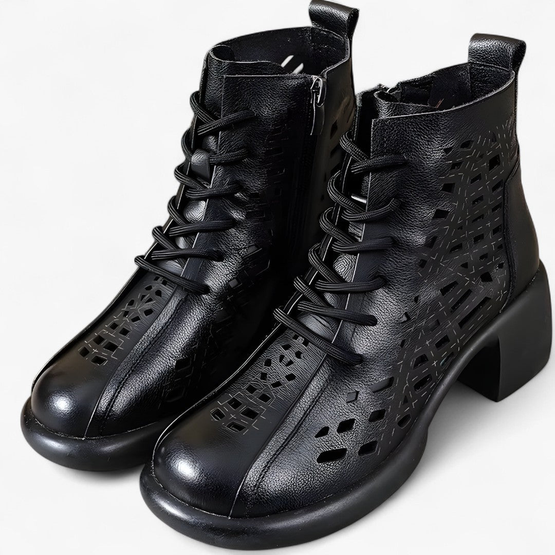 Havina - Stivaletti da donna con lacci cuciti a mano