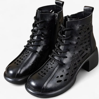 Havina - Stivaletti da donna con lacci cuciti a mano