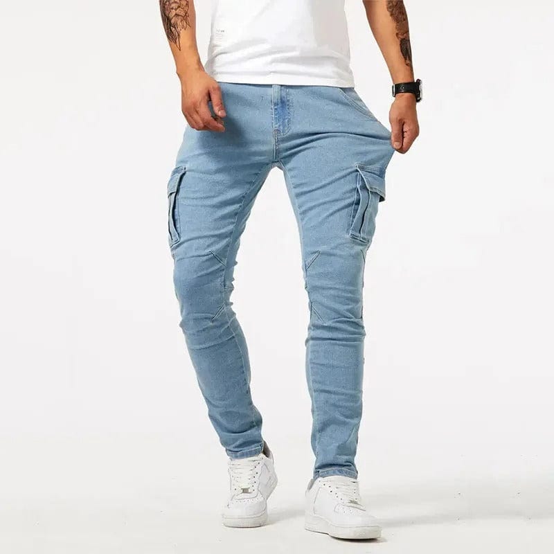 Jacinto - Jeans Cargo Denim Uomo Contemporaneo
