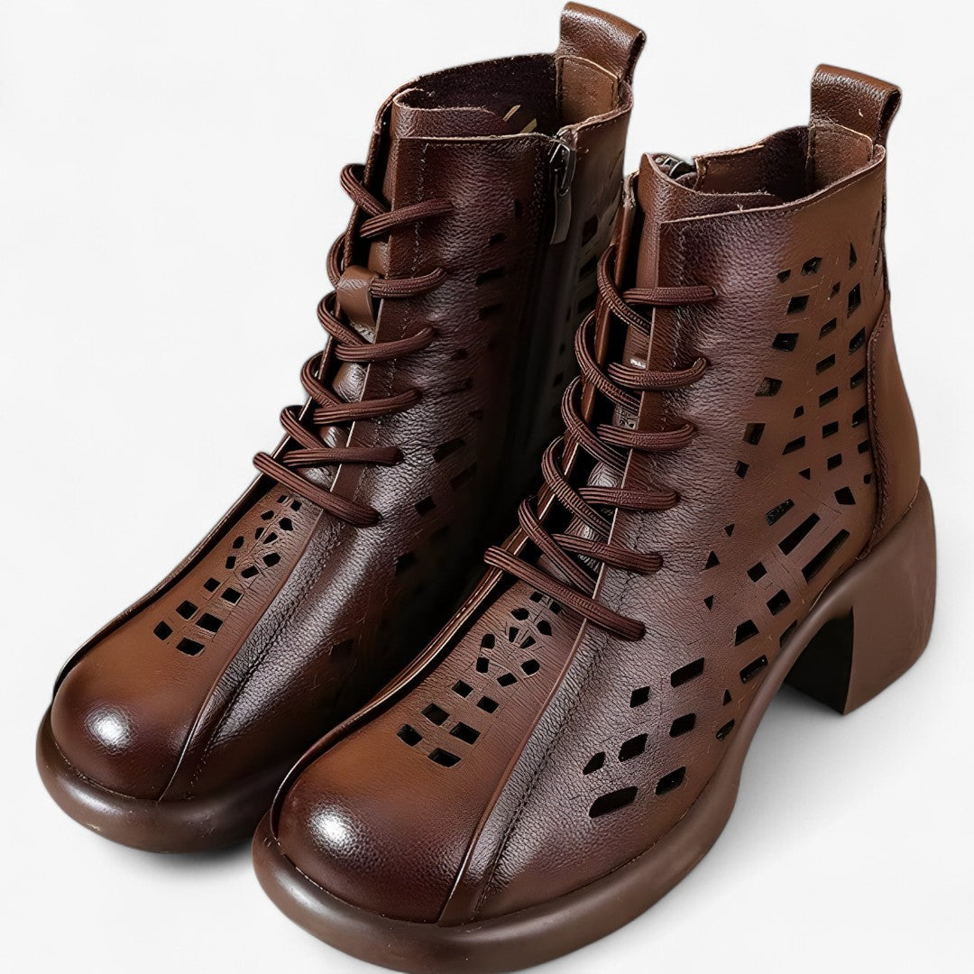 Havina - Stivaletti da donna con lacci cuciti a mano