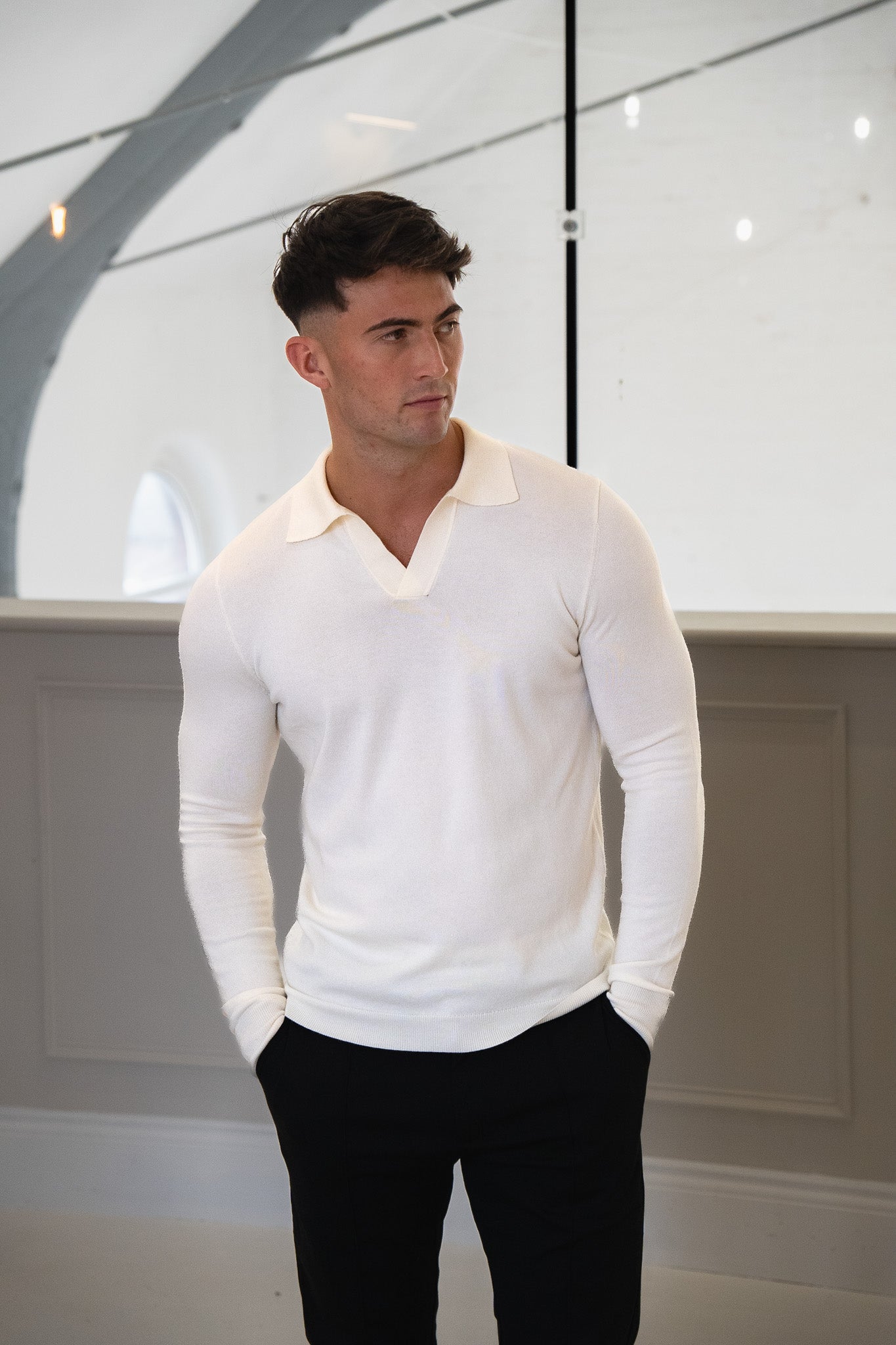 Julian - Polo Uomo Manica Lunga Beige Elegante