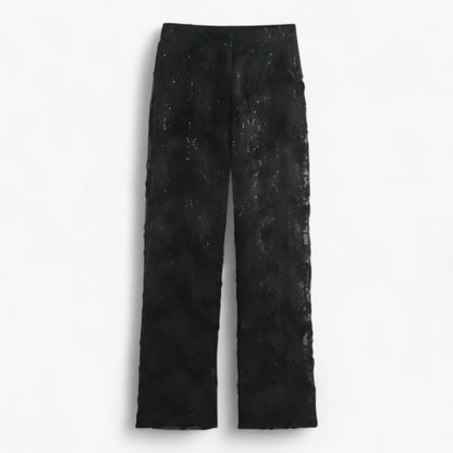 Ines - Completo da cerimonia con giacca ricamata e pantaloni a vita alta