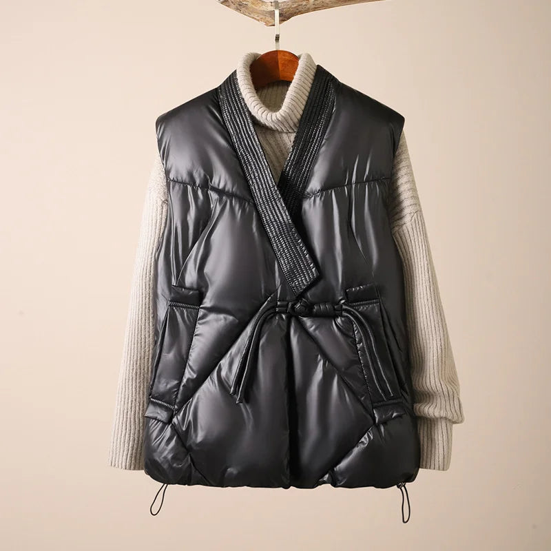 Fiammetta - Gilet Trapuntato Donna Autunnale con Cintura