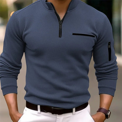 Donato - Maglia Uomo Casual Mezza Zip Moderna