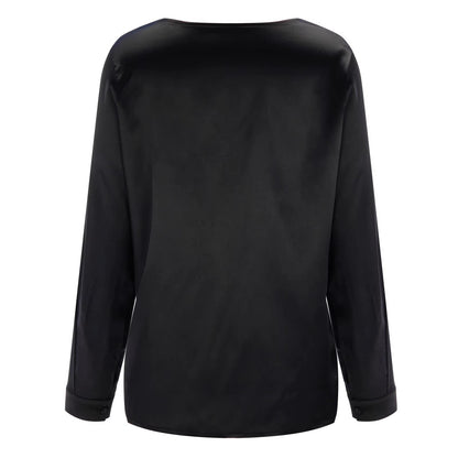 Mafalda – Camicia in Raso con Scollatura Profonda Elegante