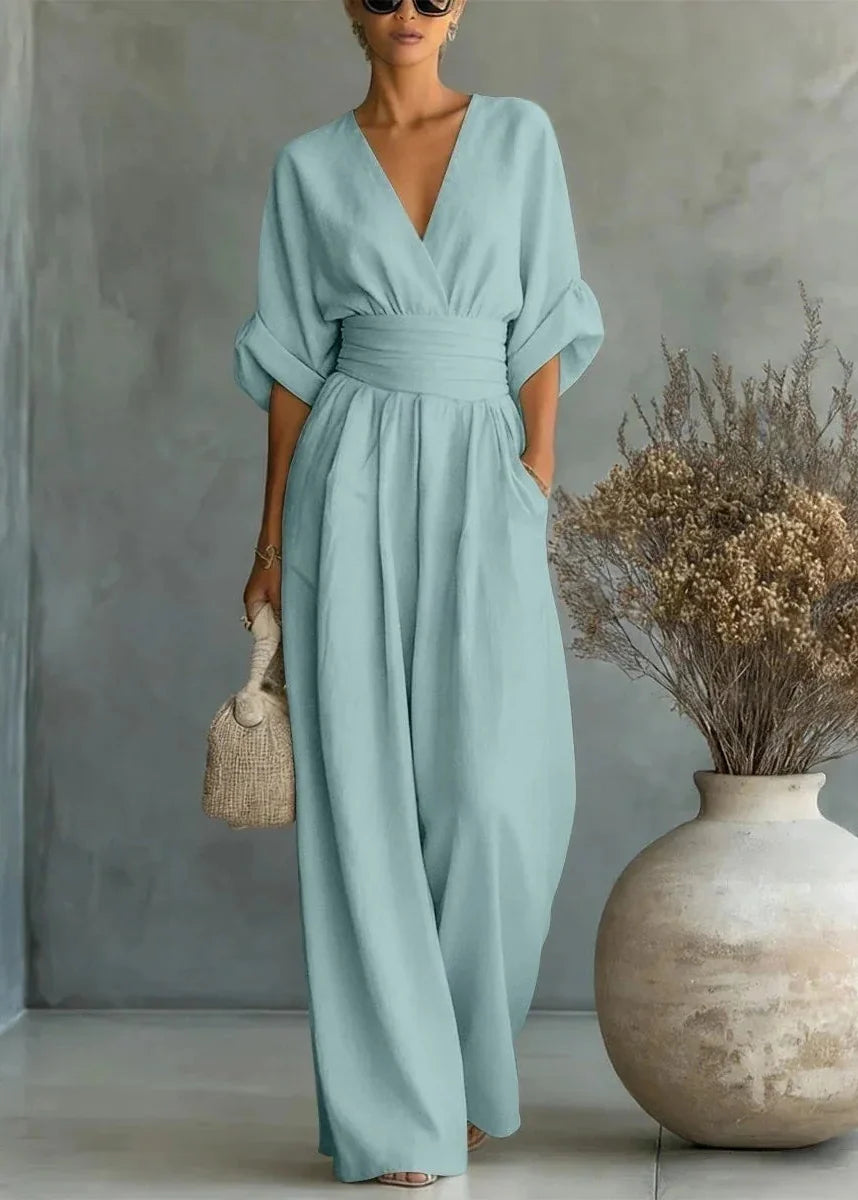 Clara - Tuta Donna Blu Boho Chic Elegante