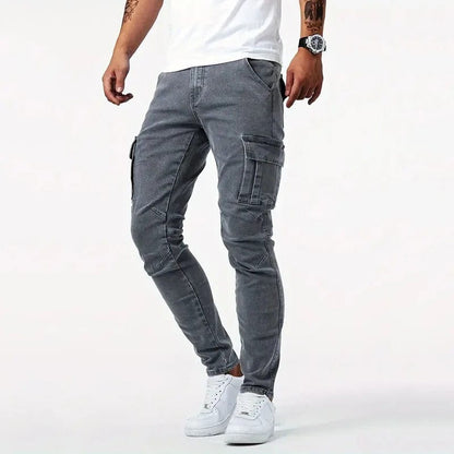 Jacinto - Jeans Cargo Denim Uomo Contemporaneo
