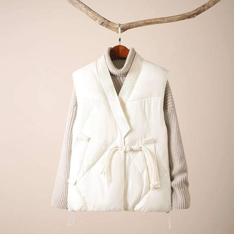 Fiammetta - Gilet Trapuntato Donna Autunnale con Cintura