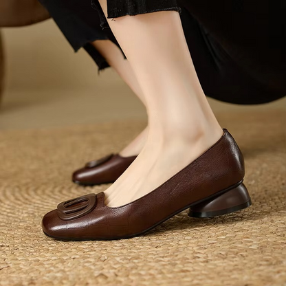 Nora - Ballerine Donna Punta Quadra con Fibbia