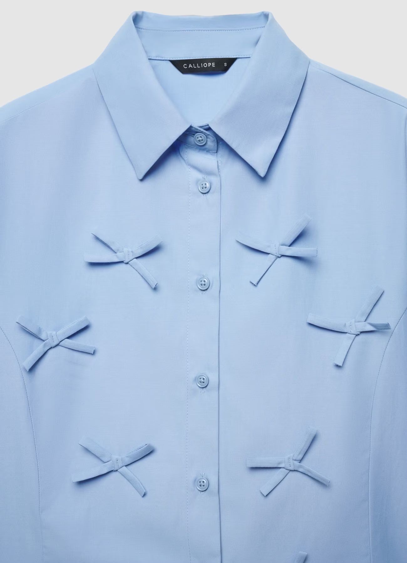 Barbara - Camicia crop bianca con fiocco donna