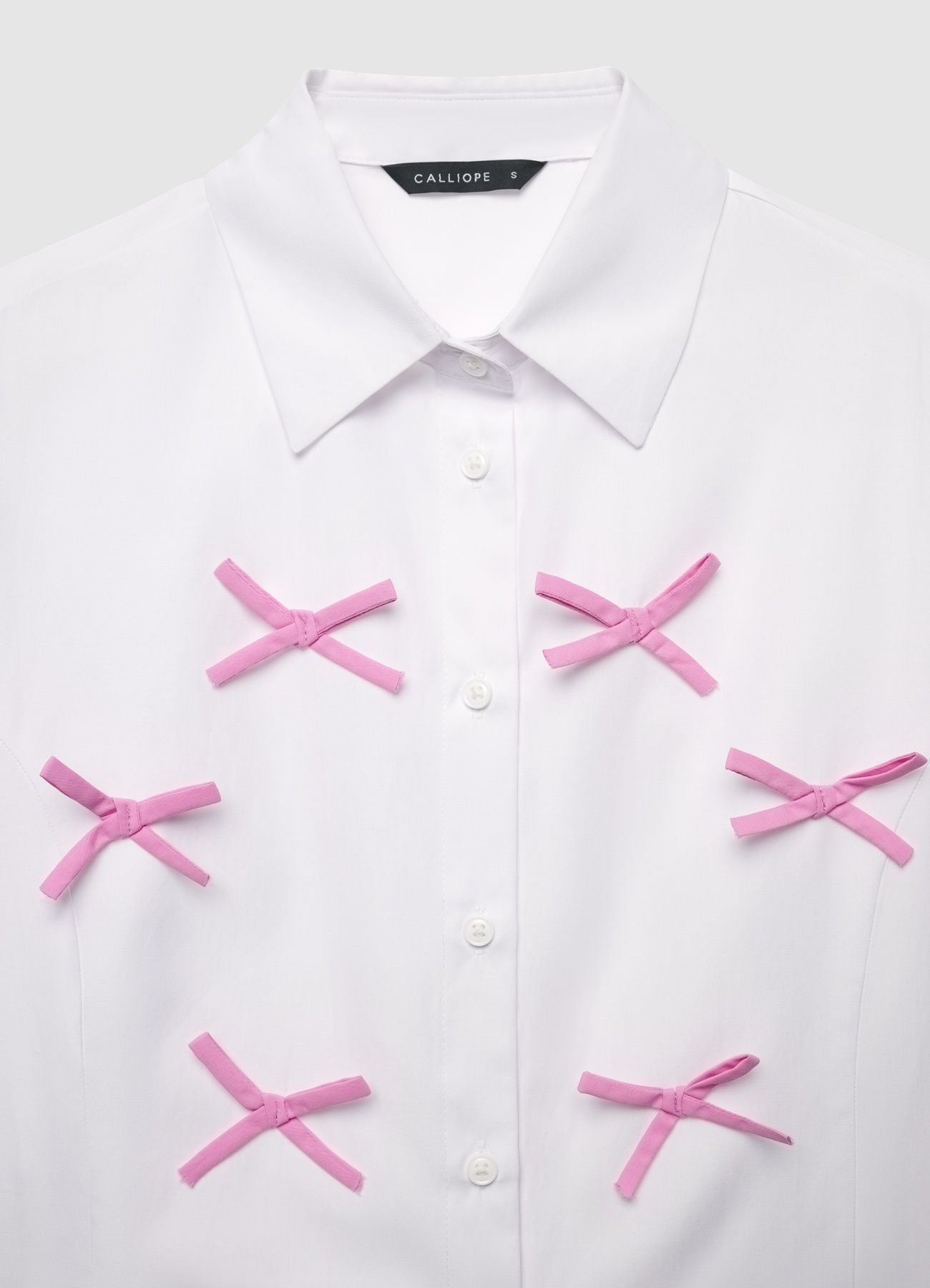 Barbara - Camicia crop bianca con fiocco donna