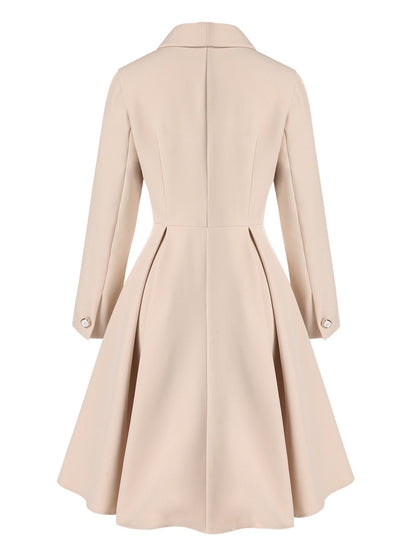 Ezia - Cappotto color crema con collo a scialle