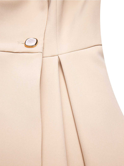 Ezia - Cappotto color crema con collo a scialle